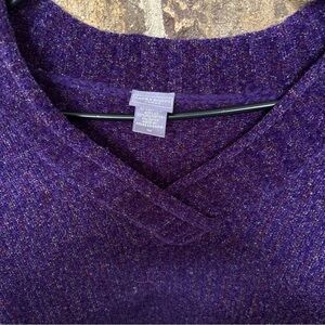 Laura Scott Deep Purple V-Neck Sweater